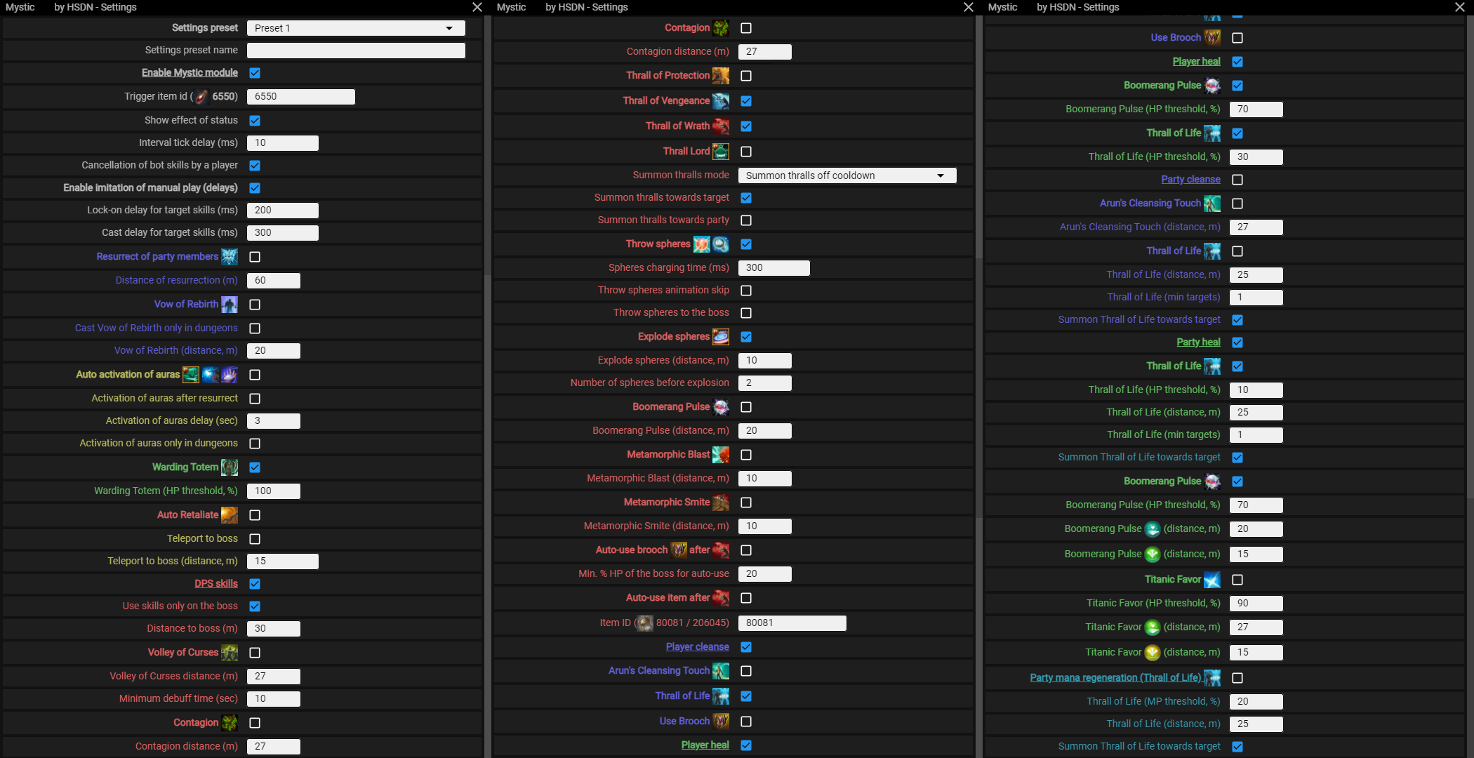 Menu screenshot Super Mystic — Module menu